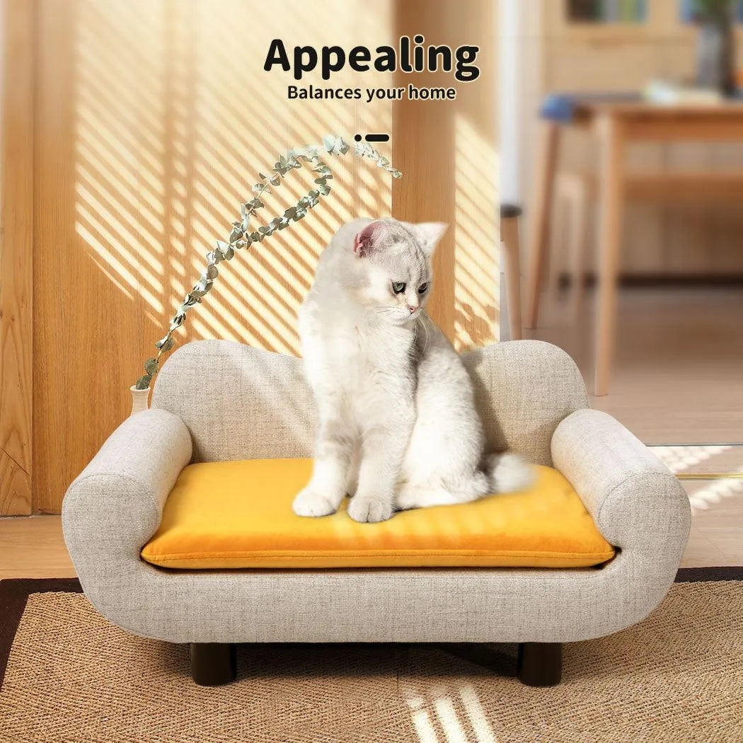Pet Sofa Bed Detachable Warm Soft Back Lounge Couch Washable Cover