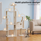 Wooden Multi-level Cat Tree Tower Large 172cm