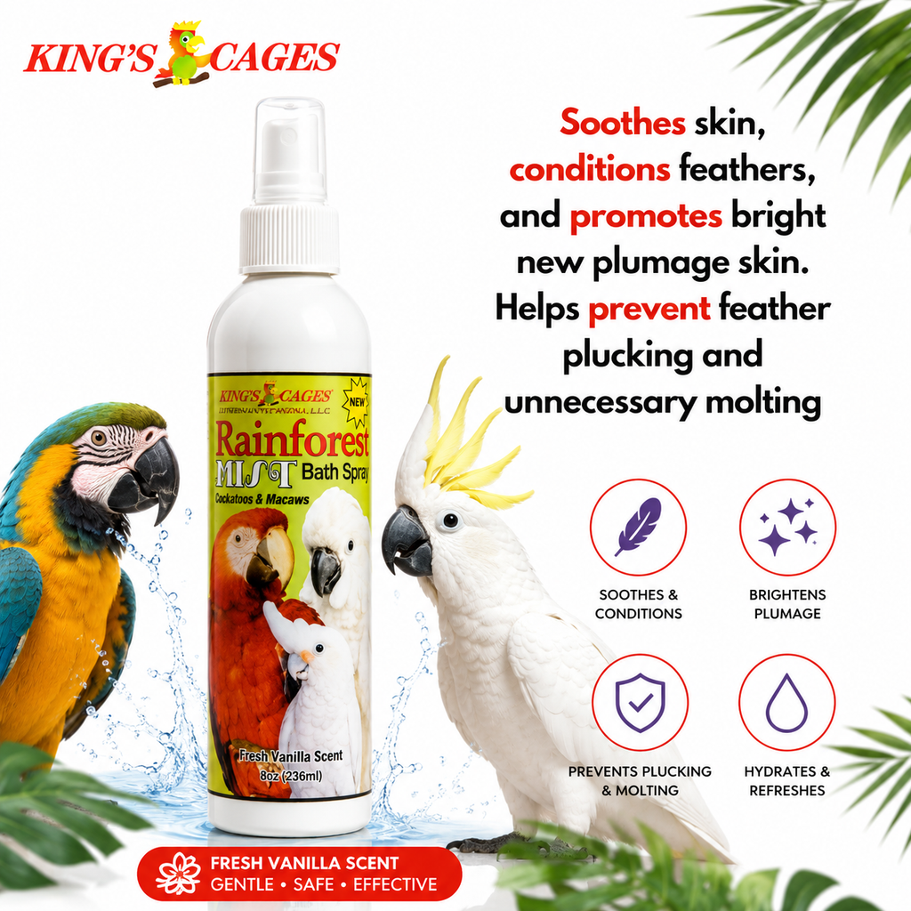 White Rainforest Mist Cockatoos and Macaw 8oz