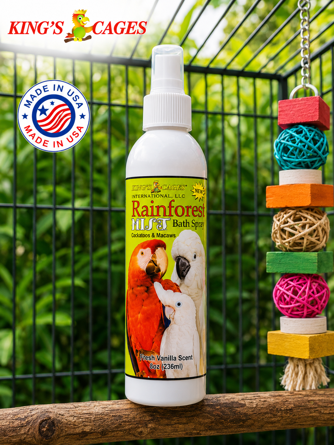 White Rainforest Mist Cockatoos and Macaw 8oz