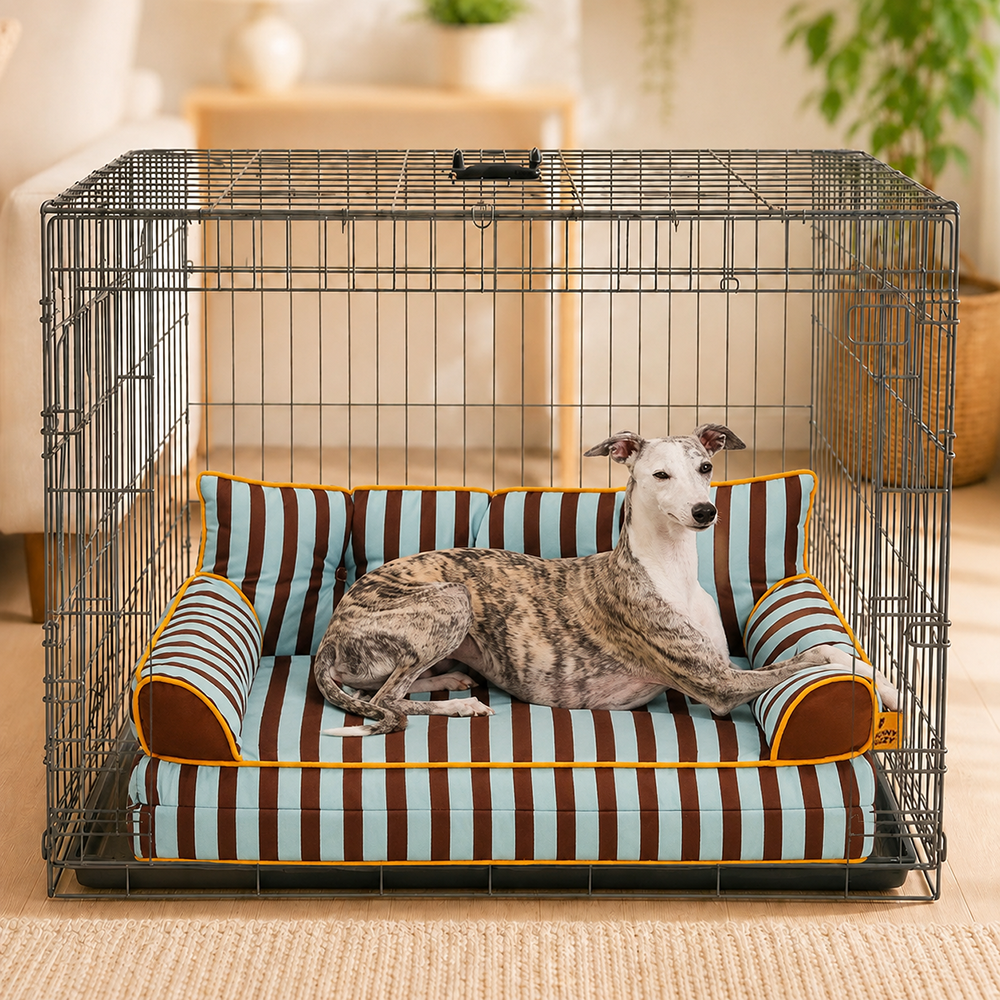 Stripe Waterproof Foldable Large Dog Sofa Bed - Sunny Siesta