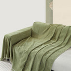 Chenille Blanket Herringbone Tassel Armchair Cover