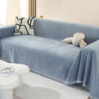 Chenille Blanket Herringbone Tassel Armchair Cover