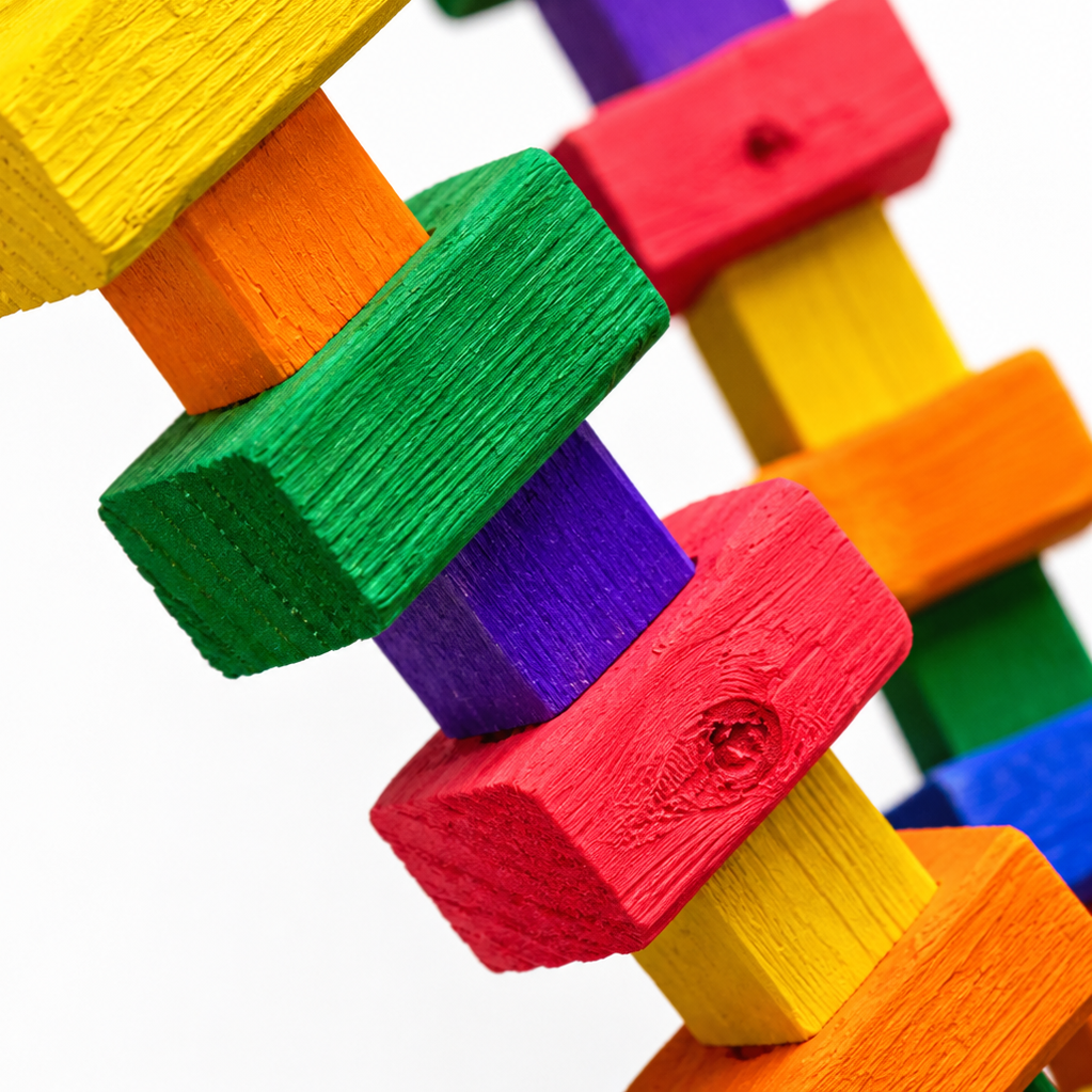 1183 Extra Long Big Bites Rainbow Wood Tower
