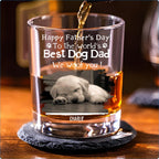 Woof Best Dog Dad Ever Photo - Personalized Whiskey Glass