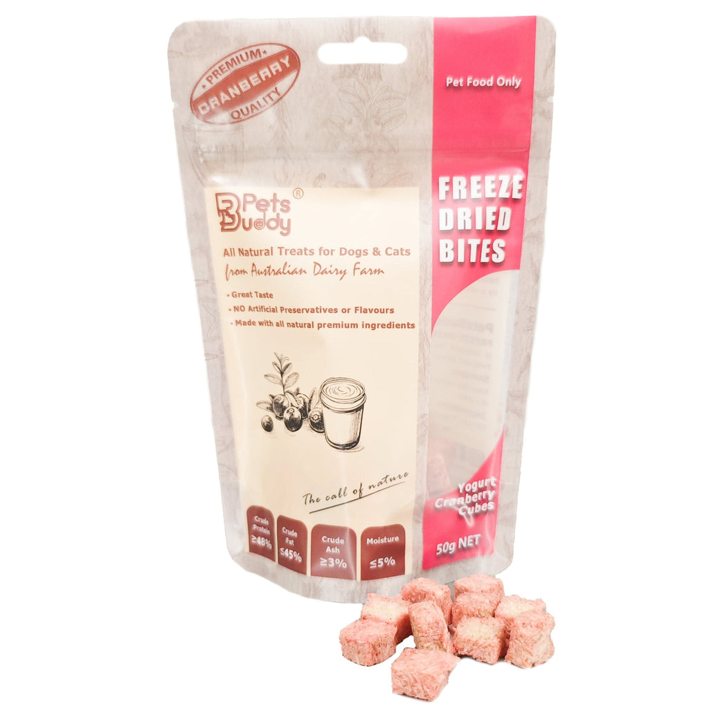 PetsBuddy Yoghurt Cranberry Cube Freeze Dried Dog & Cat Treats