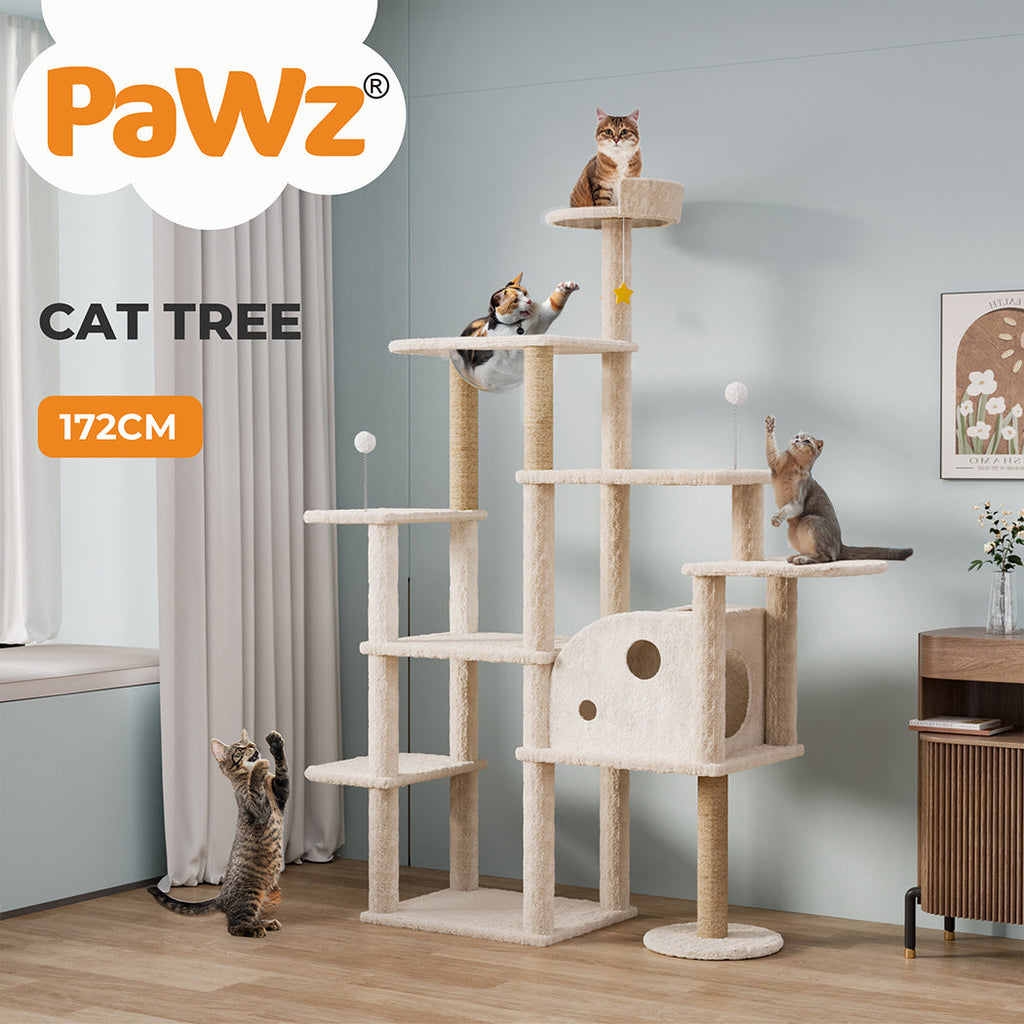 Wooden Multi-level Cat Tree Tower Large 172cm