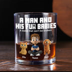 A Man And His Pets - Personalized Whiskey Glass