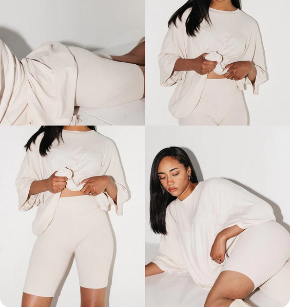 🎁Hot Sale⏳Oversized Tee & Biker Outfit Lounge Short Set