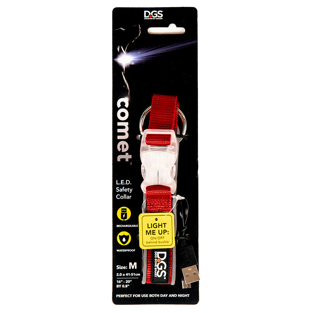D.GS Dog Gone Smart Comet LED Safety Dog Collar
