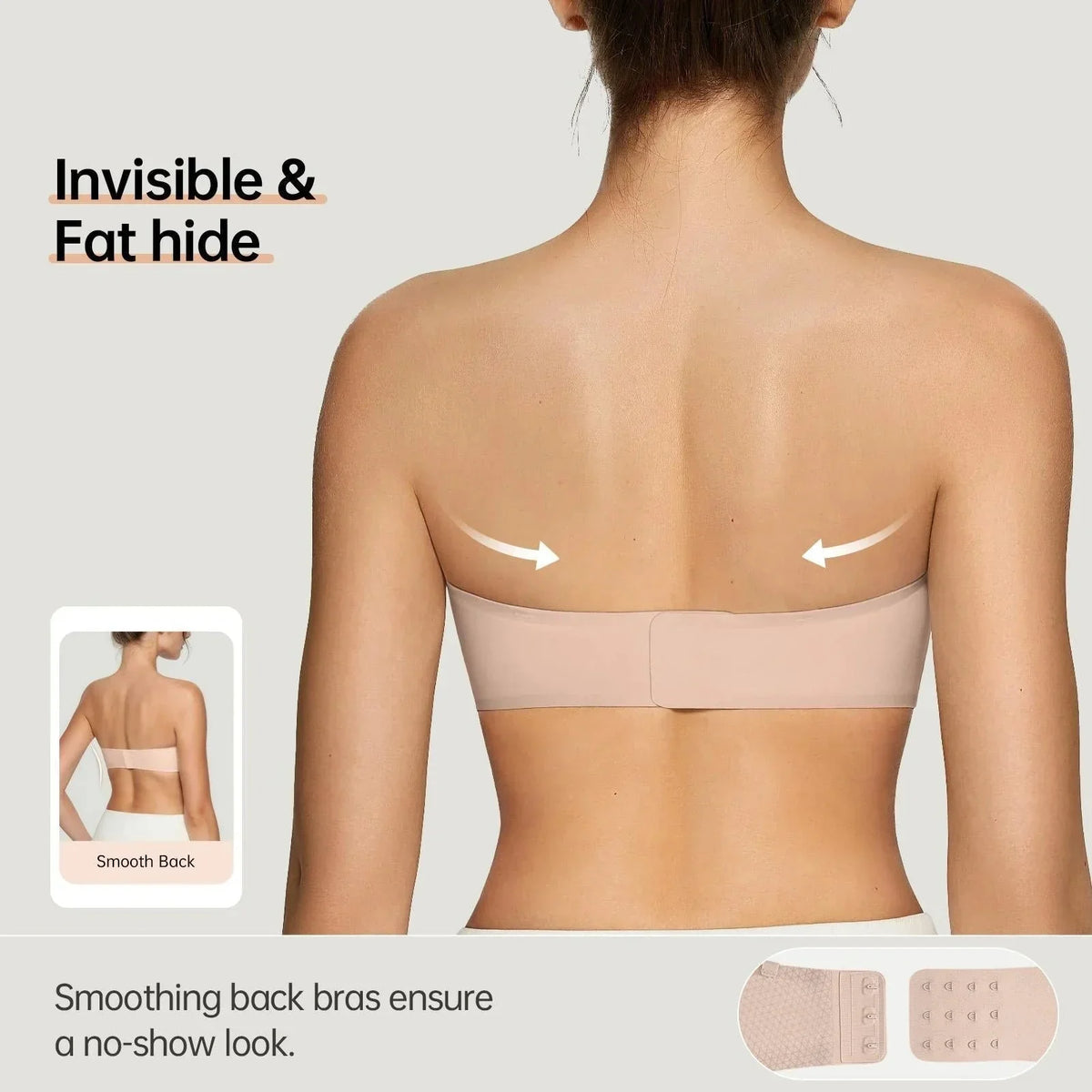 💖LAST DAY SALE 70% OFF!!💞Women's Strapless Bras Push Up Bandeau Bra Non Slip Wireless Supportive Padded Bras Seamless Comfortable Tube Jelly Bra