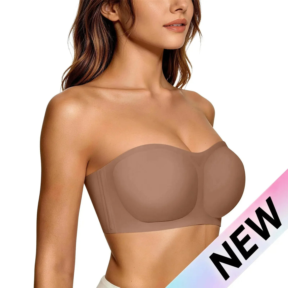 💖LAST DAY SALE 70% OFF!!💞Women's Strapless Bras Push Up Bandeau Bra Non Slip Wireless Supportive Padded Bras Seamless Comfortable Tube Jelly Bra