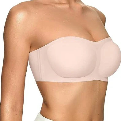 💖LAST DAY SALE 70% OFF!!💞Women's Strapless Bras Push Up Bandeau Bra Non Slip Wireless Supportive Padded Bras Seamless Comfortable Tube Jelly Bra