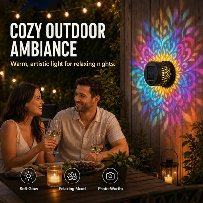 🌀💥Limited Sale -Buy 1 Get 1 Free🌞💡Solar Mandala Wall Light Outdoor Garden Fence Projector Lamp Patio Ambient Decor