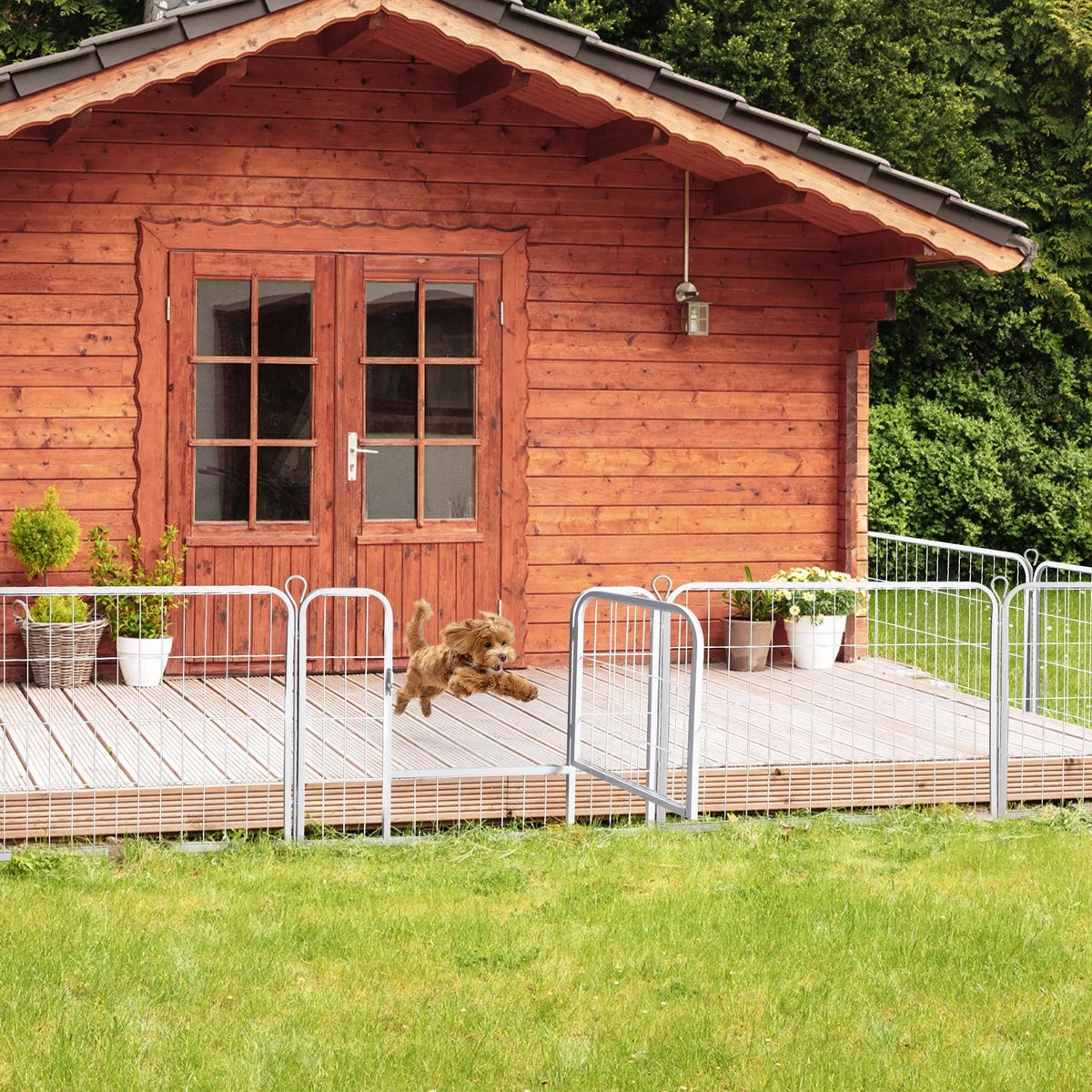 8 Panel Dog Playpen White