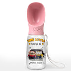 Belongs To Photo - Personalized Pet Water Bottle With Drinking Feeder