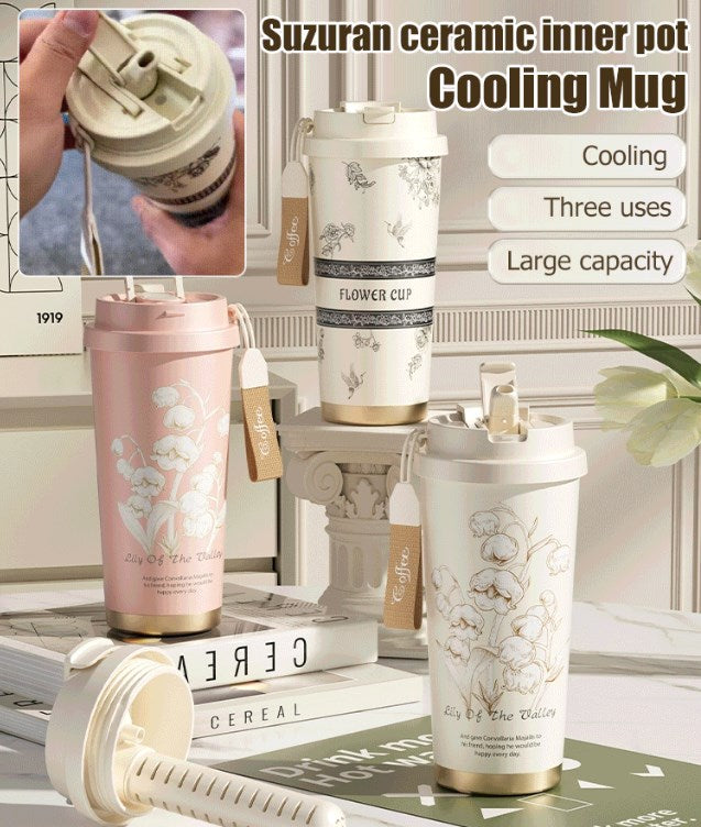 🔥Gift Idea 49% OFF Hot Sale🔥Lily of the Valley Stainless Steel / Ceramic Liner Insulation Cup