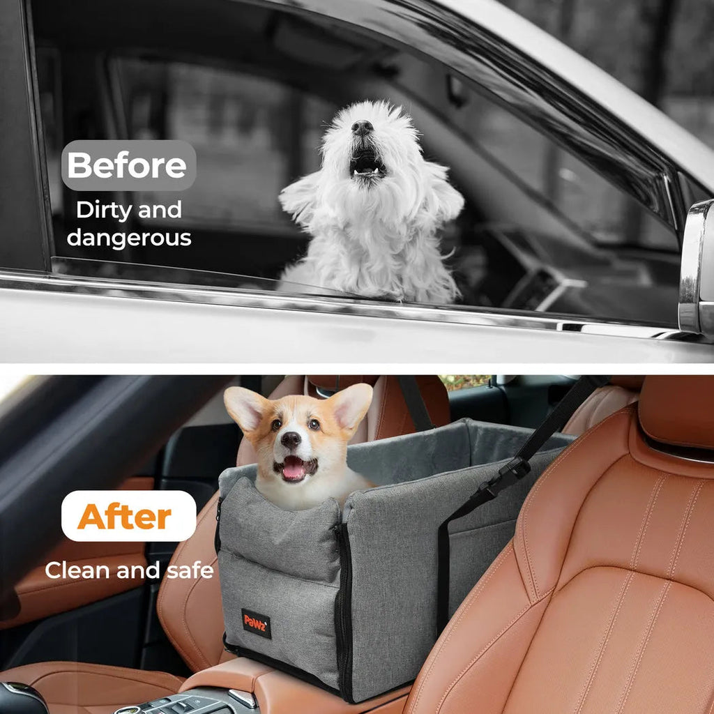 Console Dog Car Seat with Safe Belt Protector