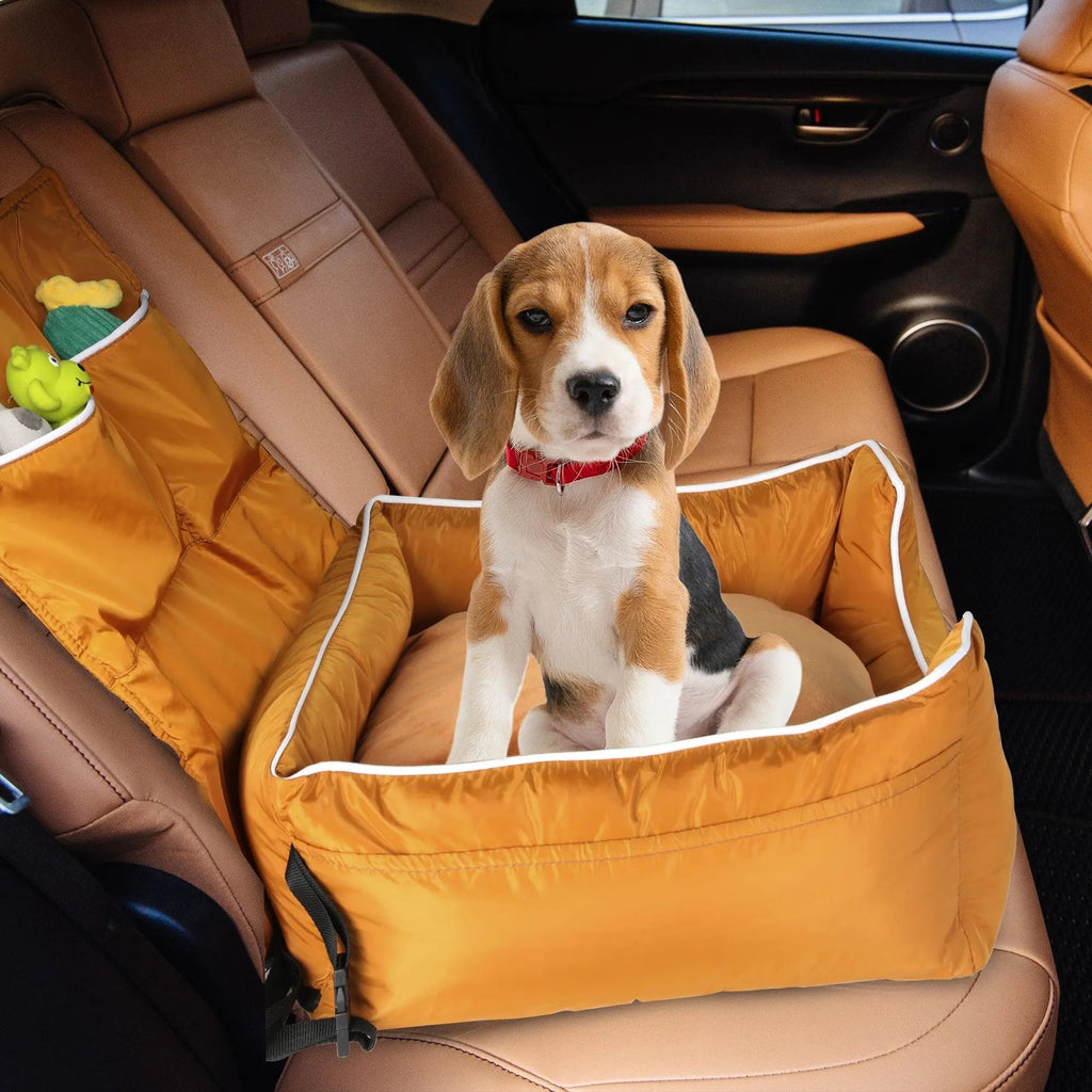 Dog Car Bed – Soft Car Dog Bed for Travel - Orange