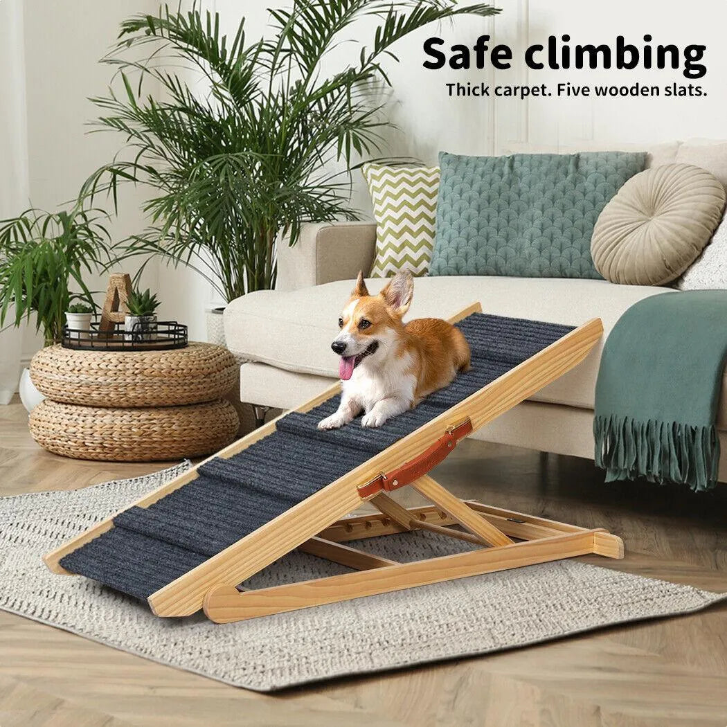 Premium Pet Ramp Wood Adjustable Height