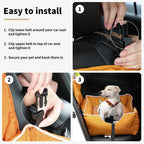 Dog Car Bed – Soft Car Dog Bed for Travel - Orange