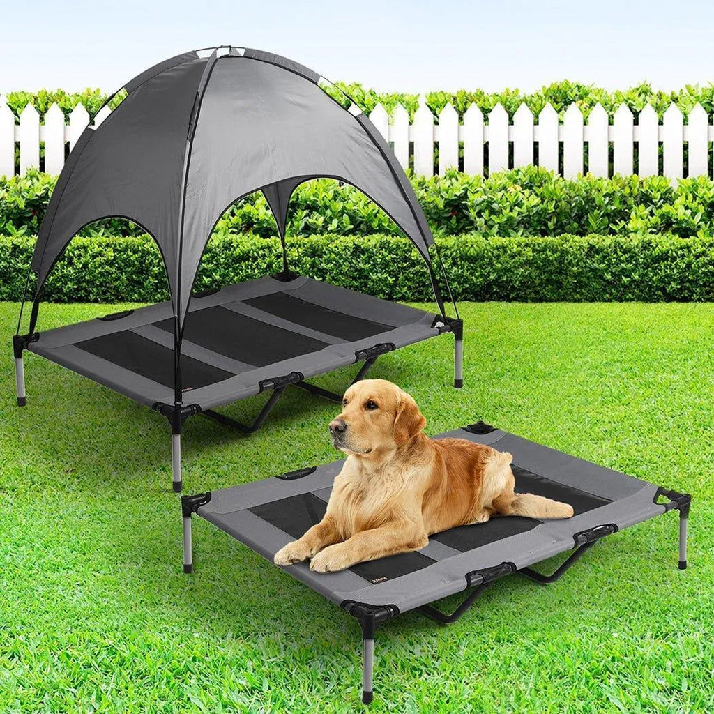 Dog Outdoor Trampoline With Raised Canopy