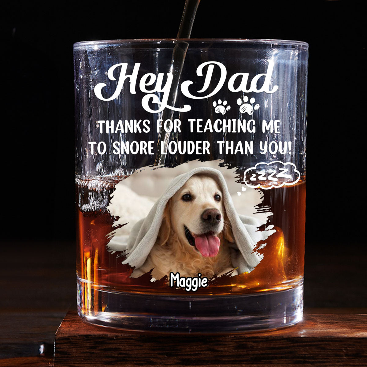 You Taught Me This Photo - Personalized Whiskey Glass