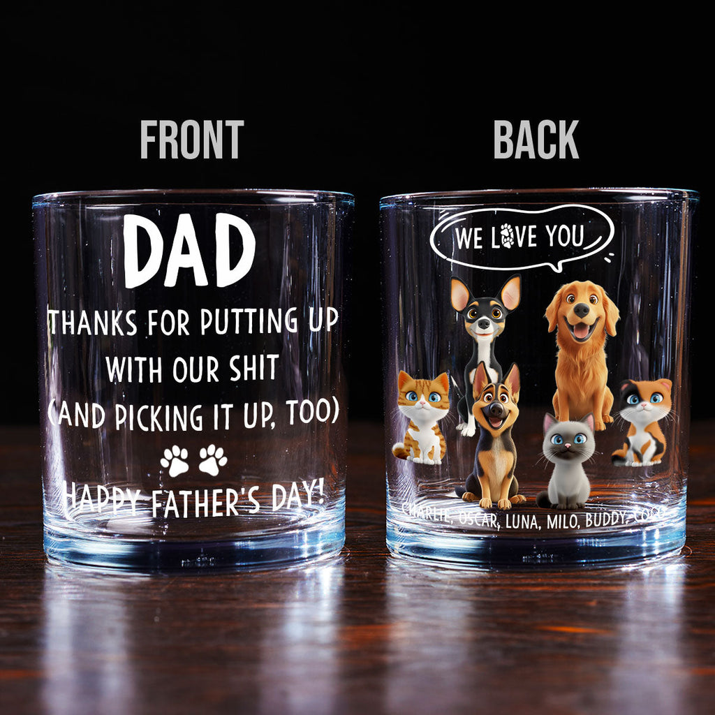We Woof You With Love Pet Version - Personalized Whiskey Glass