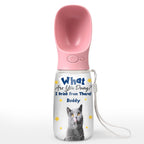 We Drink From There Ver Cat Photo - Personalized Pet Water Bottle With Drinking Feeder