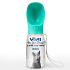We Drink From There Ver Cat Photo - Personalized Pet Water Bottle With Drinking Feeder