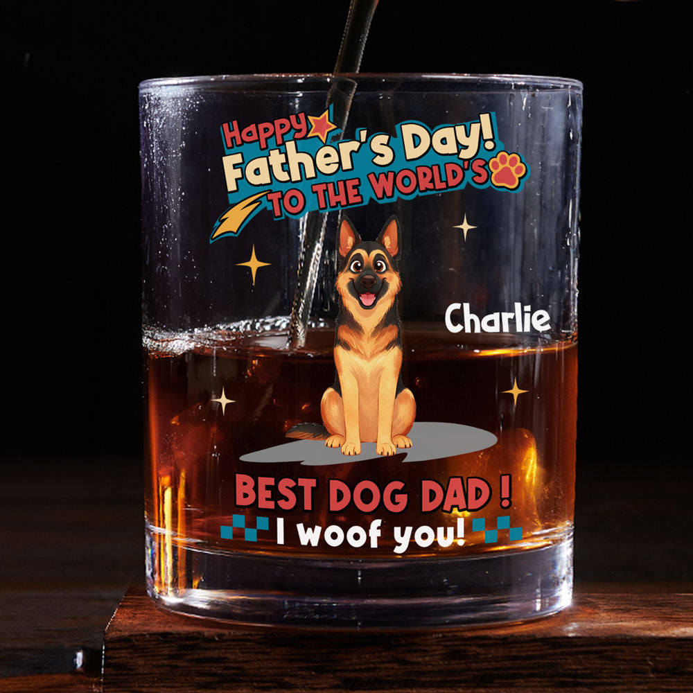 Dog Dad Forever - Personalized Whiskey Glass