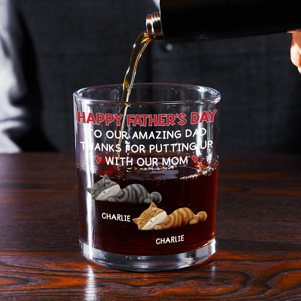 Putting Up With Cat Mom Mum - Personalized Whiskey Glass