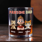 Pawsome Dad Version 2 - Personalized Whiskey Glass