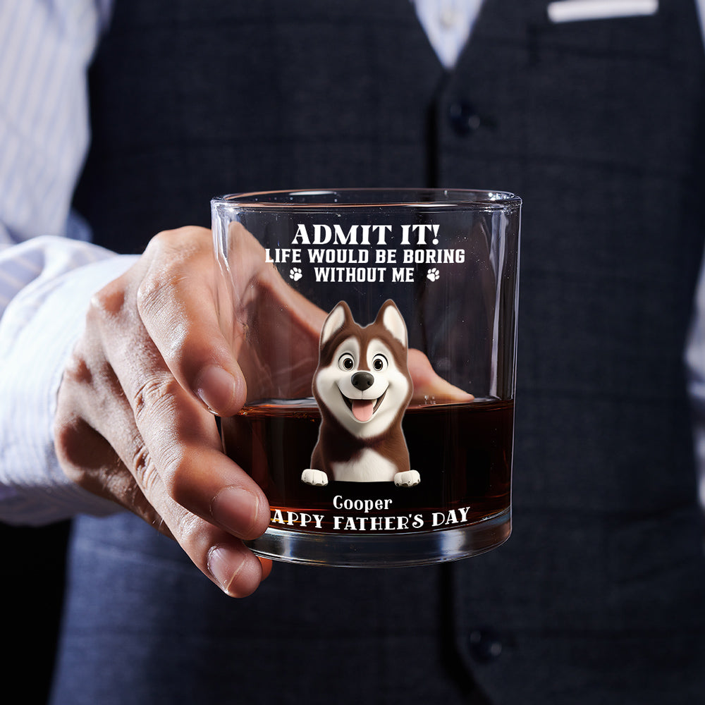 Admit It Cartoon - Personalized Whiskey Glass