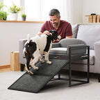 Elevated Pet Sofa Bed with Stairs Ramp for Bed Bedside Lounge or Dog Window Perch