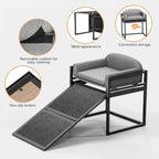 Elevated Pet Sofa Bed with Stairs Ramp for Bed Bedside Lounge or Dog Window Perch