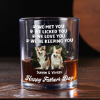 Retro Dog Sleeping Lick You Photo - Personalized Whiskey Glass