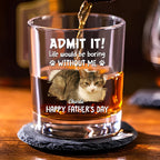 Admit It Dog Dad Loves Me Ver Pet Photo - Personalized Whiskey Glass