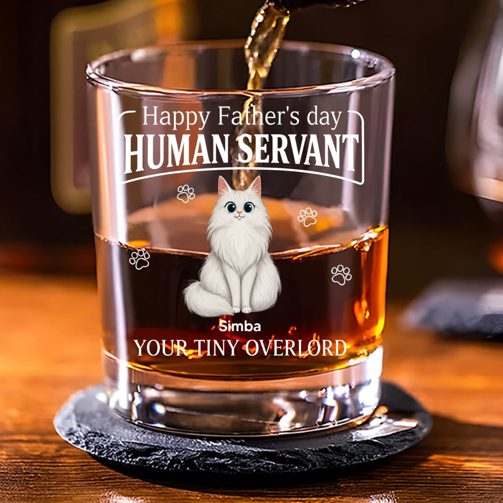 Stylized Cat Cartoon - Personalized Whiskey Glass