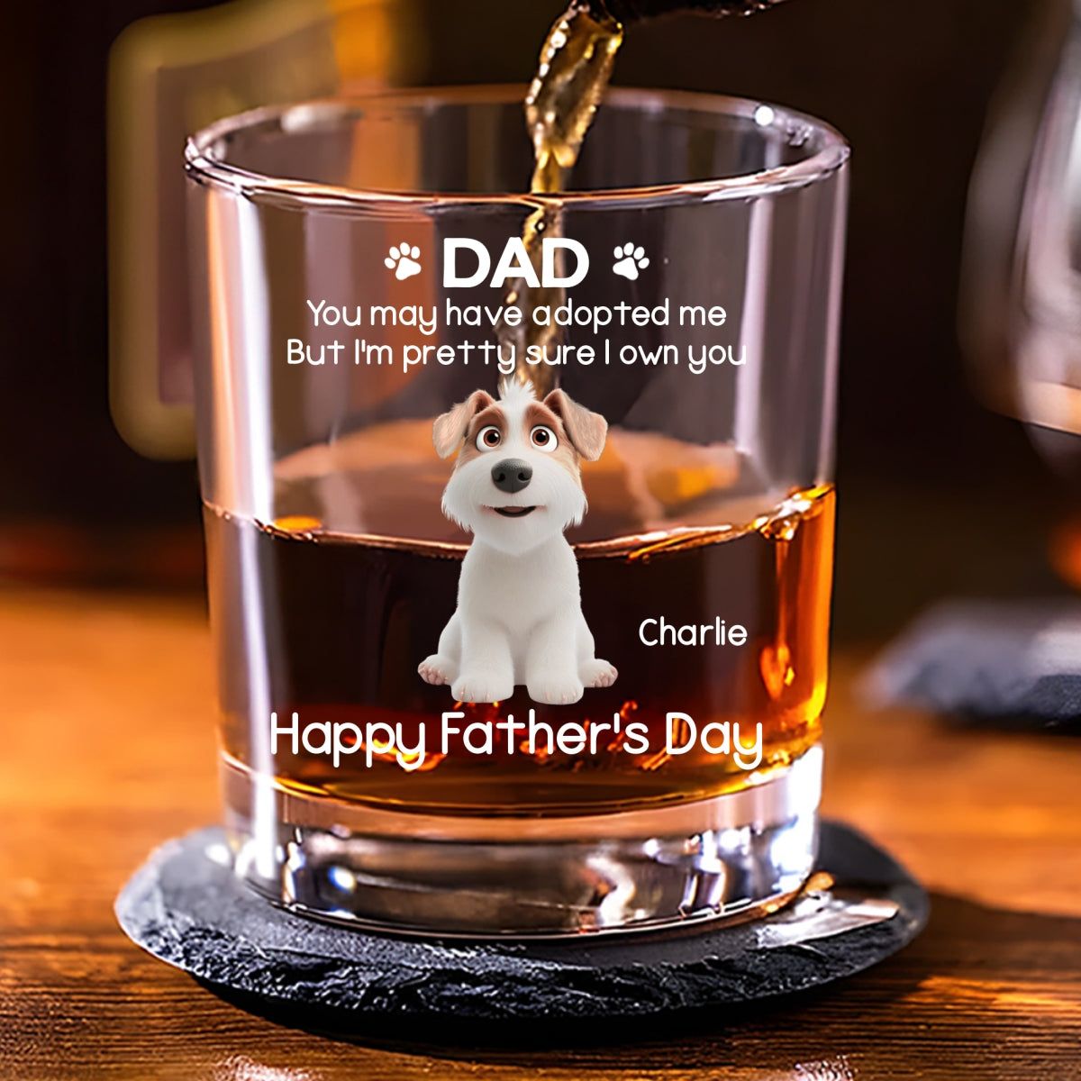 I Own You For Sure Sitting - Personalized Whiskey Glass