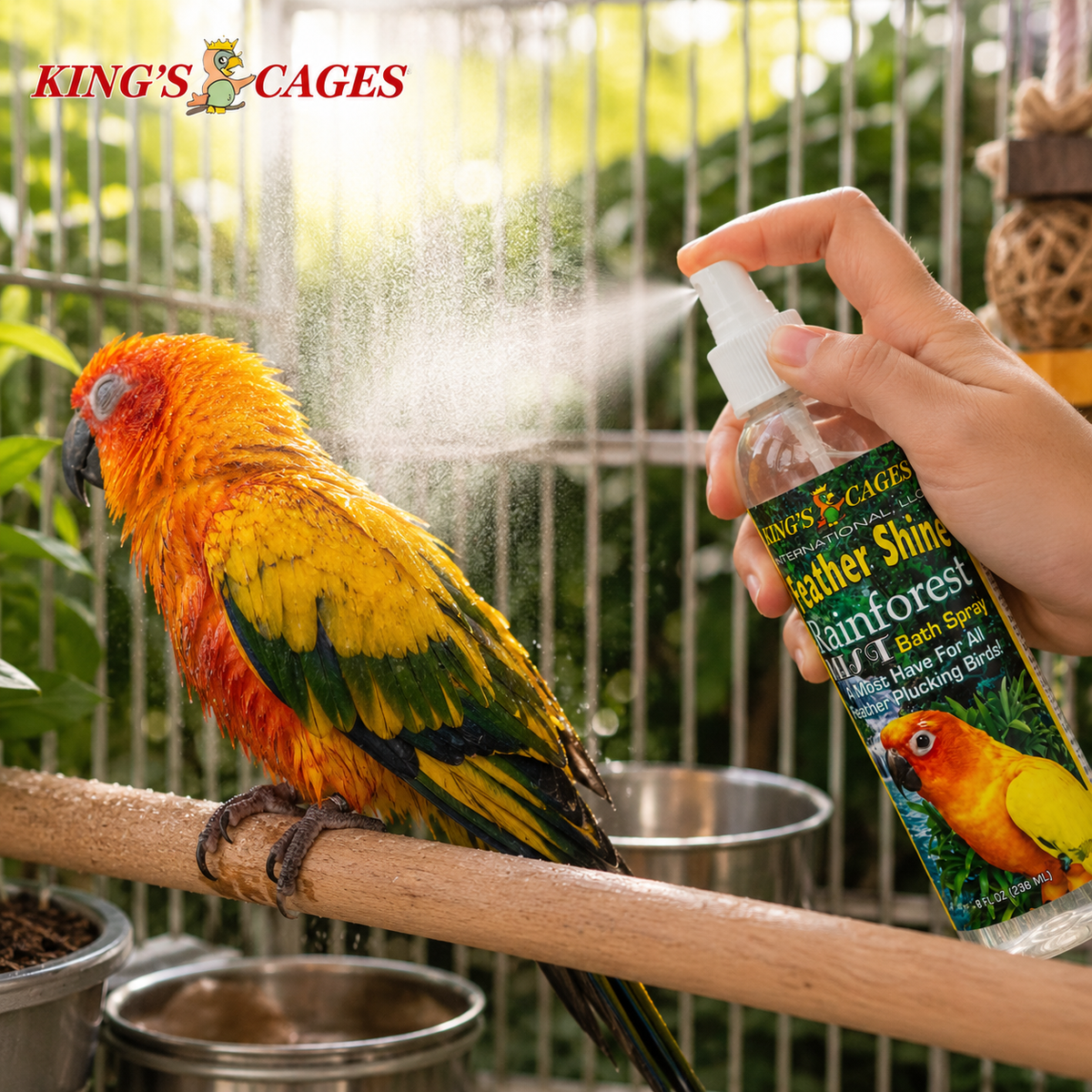 Kings Cages Rainforest Mist Feather Shine Bath Spray 8oz