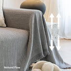 Cream Chenille Textured Pet-Friendly Anti-Scratch Throw Couch Cover