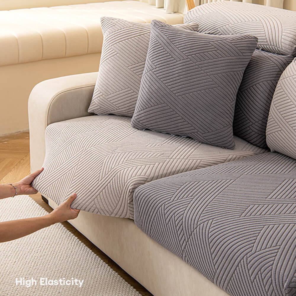 Modern Geometric Stretch Full-Wrap Magic Sectional Couch Cover