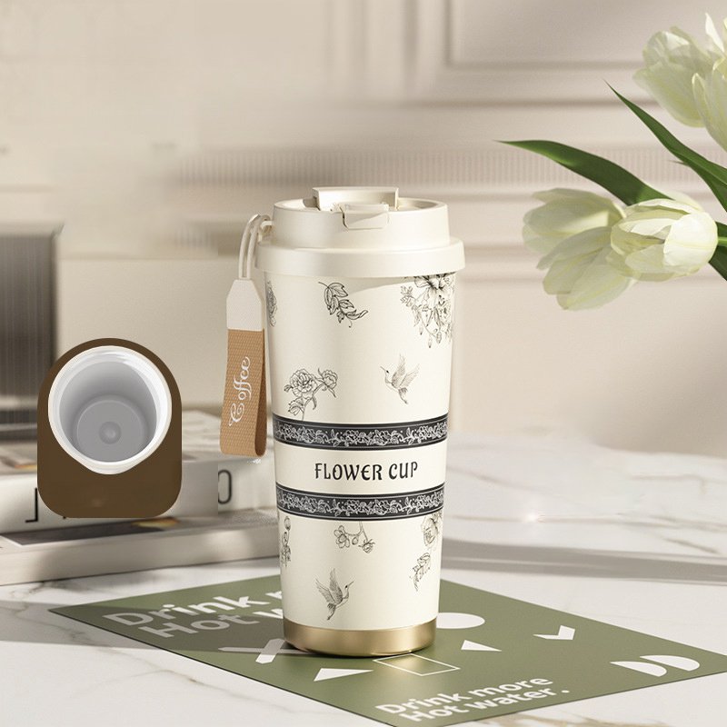 🔥Gift Idea 49% OFF Hot Sale🔥Lily of the Valley Stainless Steel / Ceramic Liner Insulation Cup