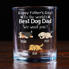 Woof Best Dog Dad Ever - Personalized Whiskey Glass