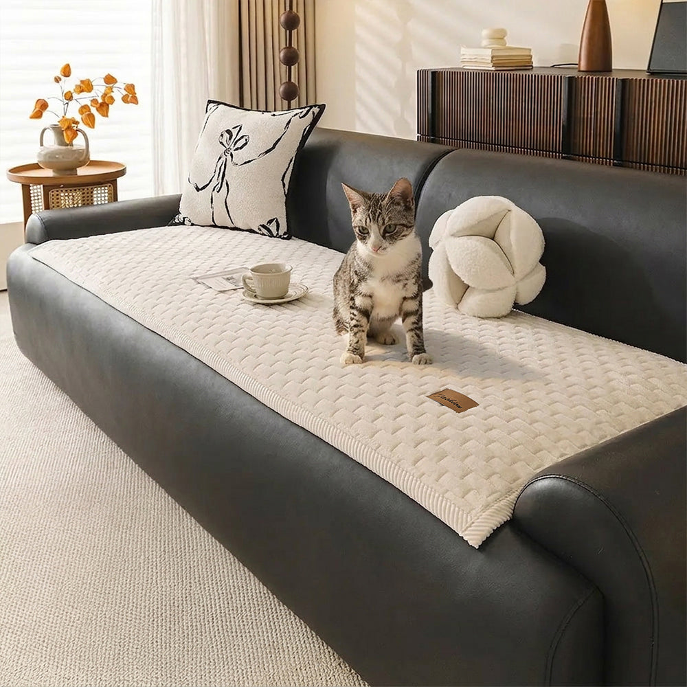 Soft Plush Scratch-Resistant Pet Mat One-Piece Non-Slip Couch Cover