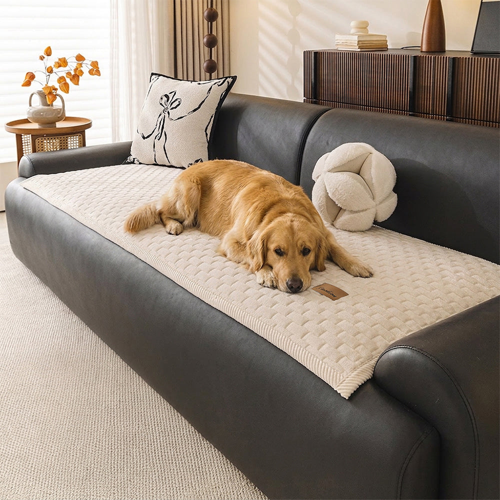 Soft Plush Scratch-Resistant Pet Mat One-Piece Non-Slip Couch Cover
