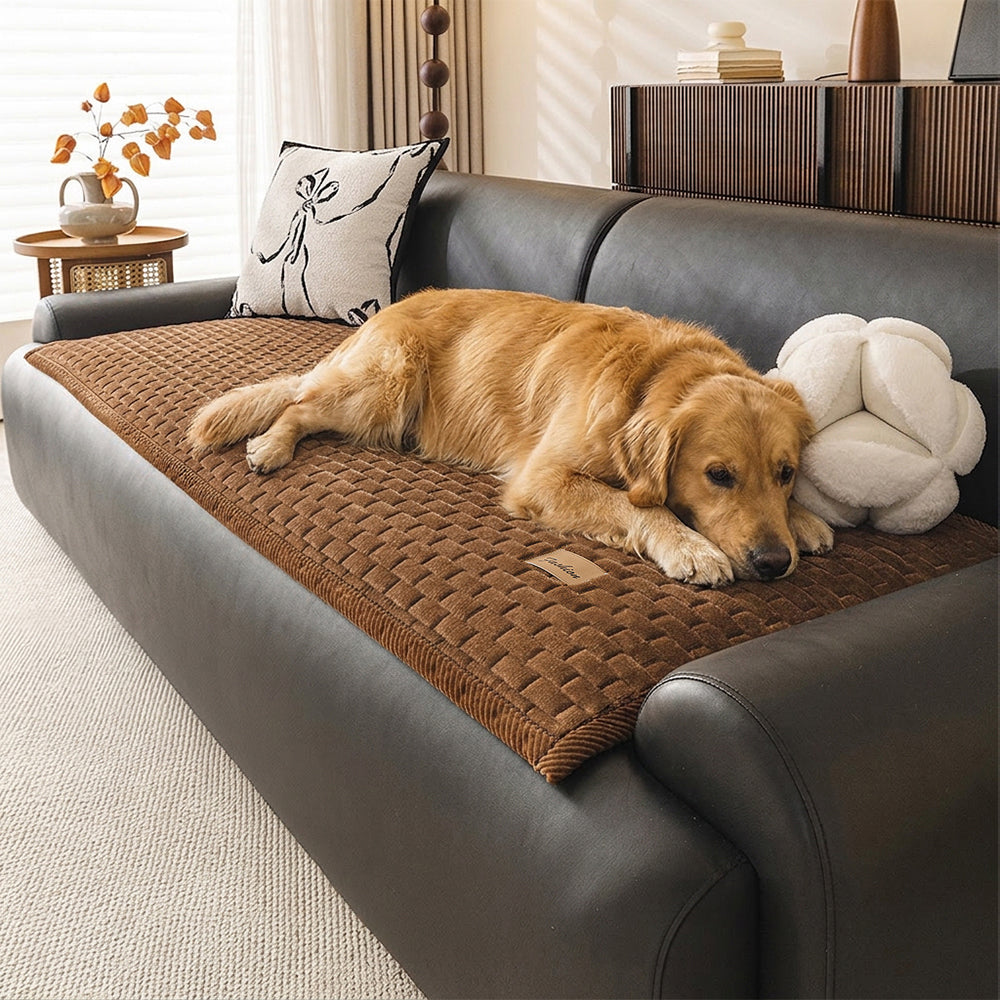 Soft Plush Scratch-Resistant Pet Mat One-Piece Non-Slip Couch Cover