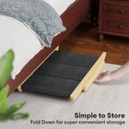 2-in-1 Foldable Wooden Dog Stairs & Ramp with Non-Slip Pad