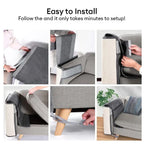 Fully Wrapped Cat Scratcher Mat Faux Sisal Sofa Armrest Protection for Cats